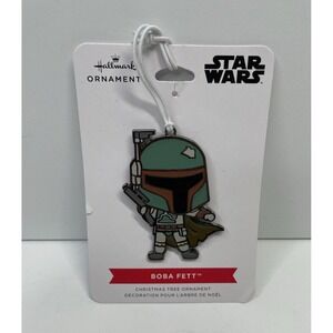 Star Wars BOBA FETT New!‎ 2022 Hallmark Flat Metal Ornament